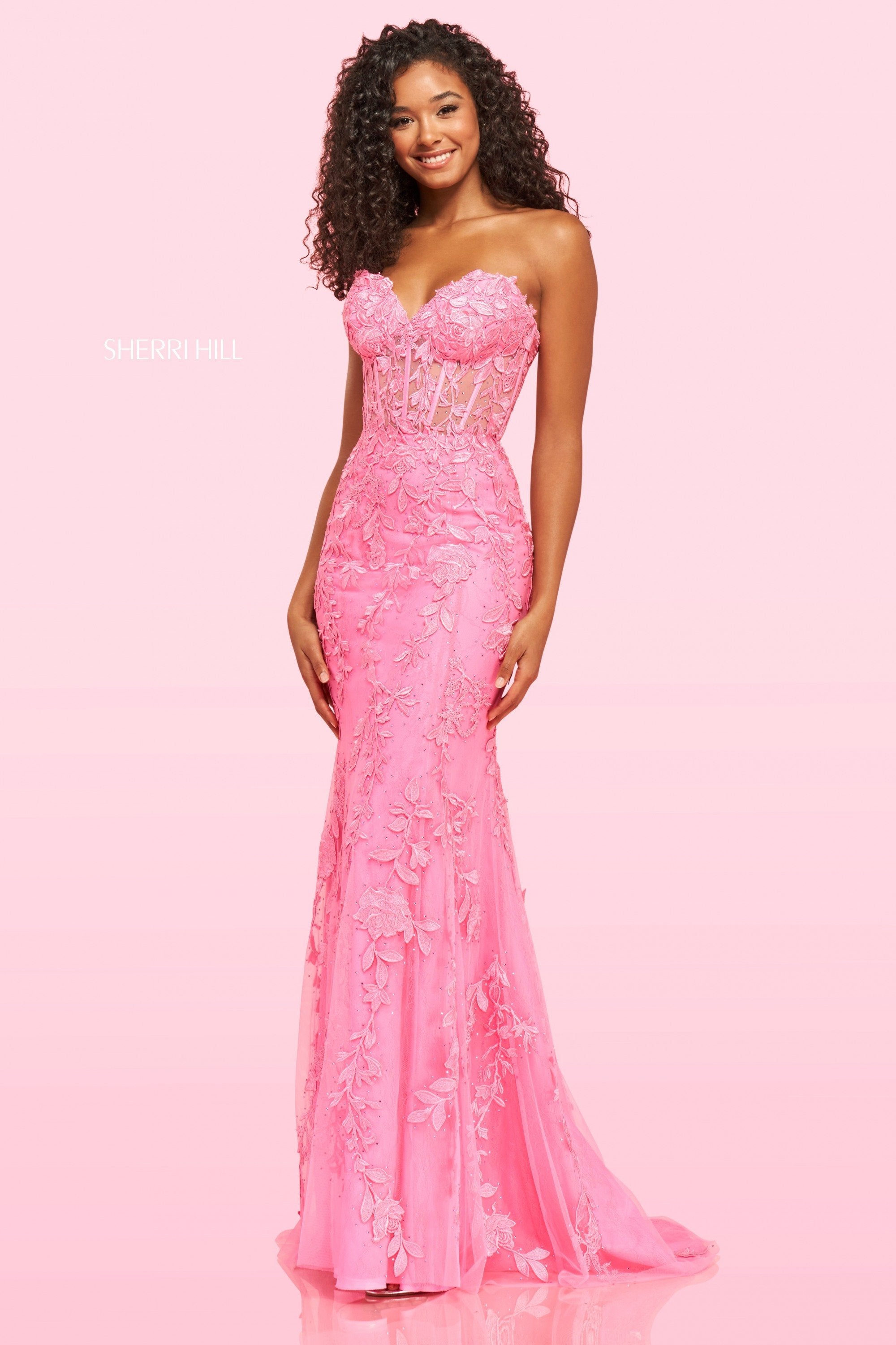 sherri hill pink prom dress
